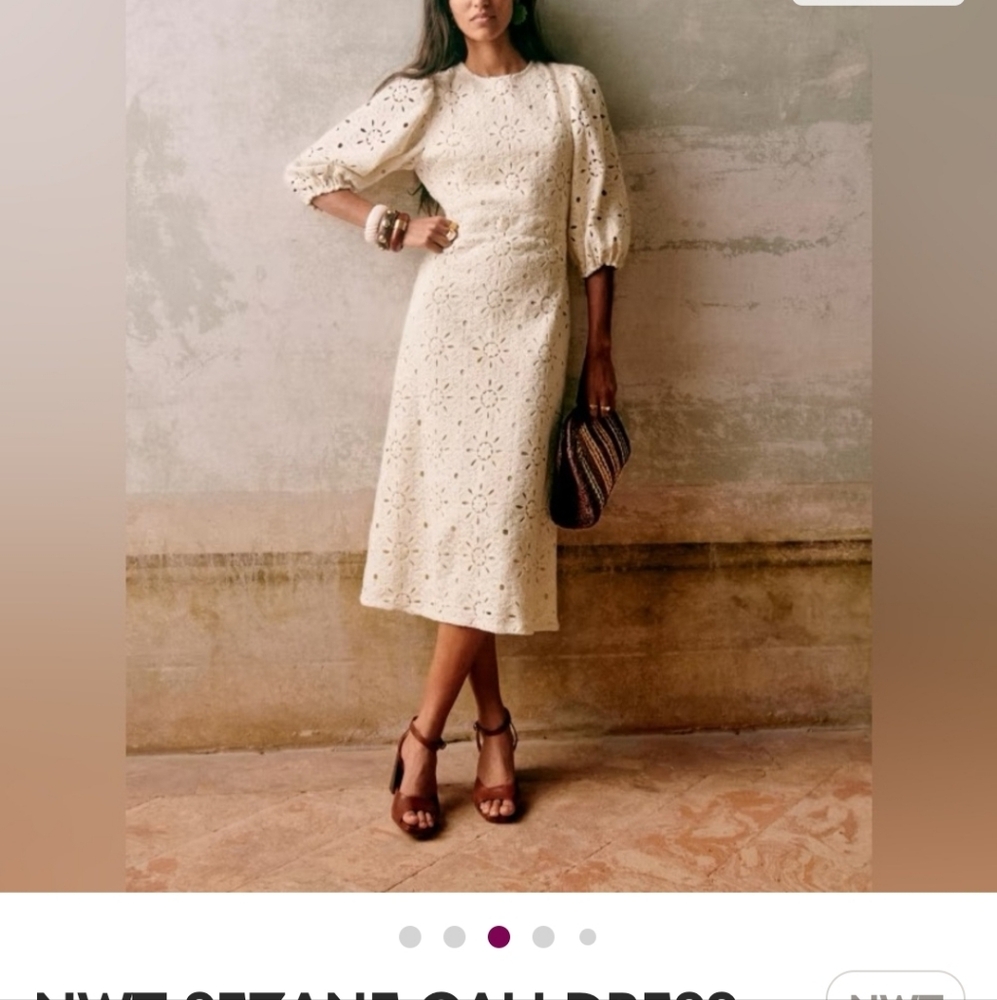 Sezane Cali Open Back Crochet Dress 46/14